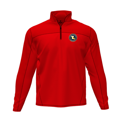 [CUS-DFW-QTRZ-PER-LSL-RED-AS-LOGO1] Quarter Zip Pullover (Adult S, Red, Logo 1)