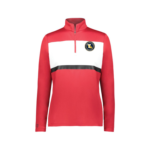 [222791.408.XS-LOGO1] Ladies Bold 1/4 Zip Pullover (Female Adult XS, Red, Logo 1)