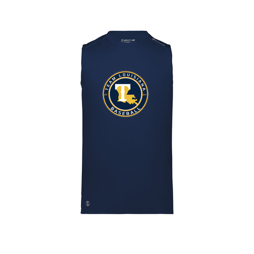 [222593.065.S-LOGO1] Men's CoolDry TankTop (Adult S, Navy, Logo 1)