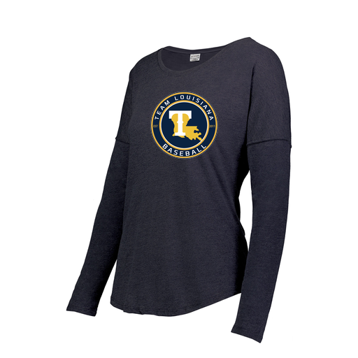 [FTLCUBNV-FAXS-LOGO1] Decker Women's Tri-Blend T-Shirt - Long Sleeve (Female Adult XS, Navy, Logo 1)