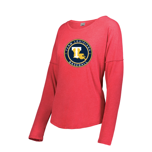 [FTLCUBRD-FAXS-LOGO1] Decker Women's Tri-Blend T-Shirt - Long Sleeve (Female Adult XS, Red, Logo 1)